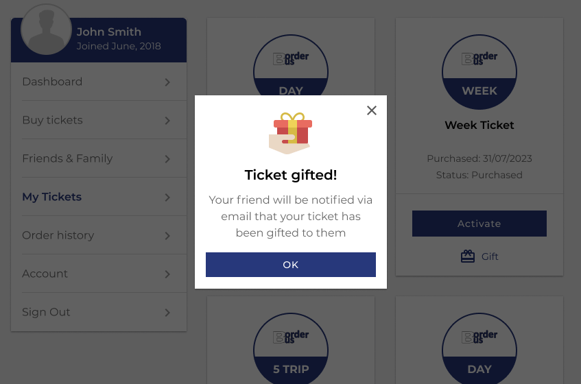 Ticket Gifting Instructions